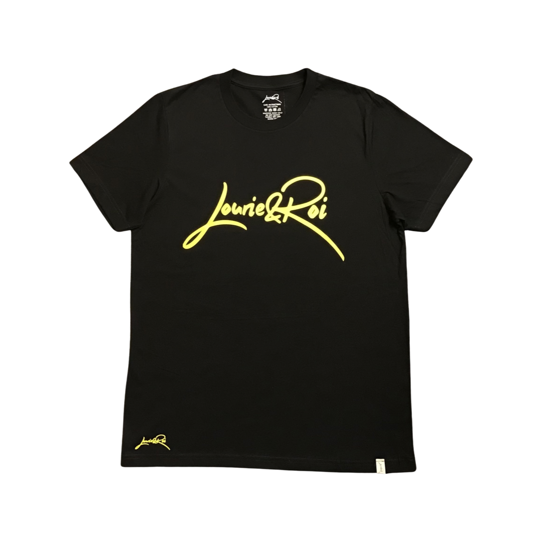 Black T-Shirt w/ Yellow Logo – Lourie&Roi